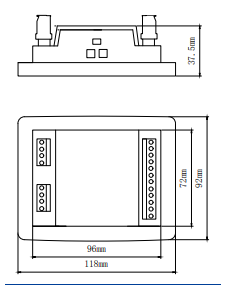 Generator Controllers GM80 Series outline and panel opening drawing