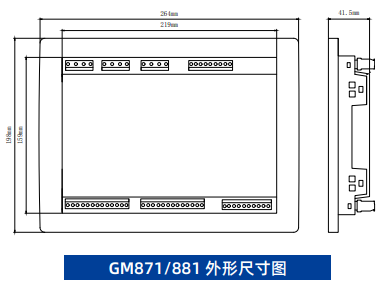 Parallel Controllers GM871 and GM881 outline and panel opening drawing