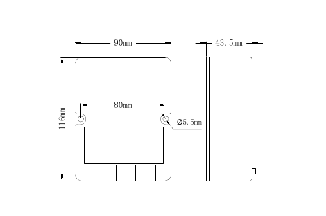 Smart Battery Chargers for Generator Starting Batteries CMA90 charger dimension drawing